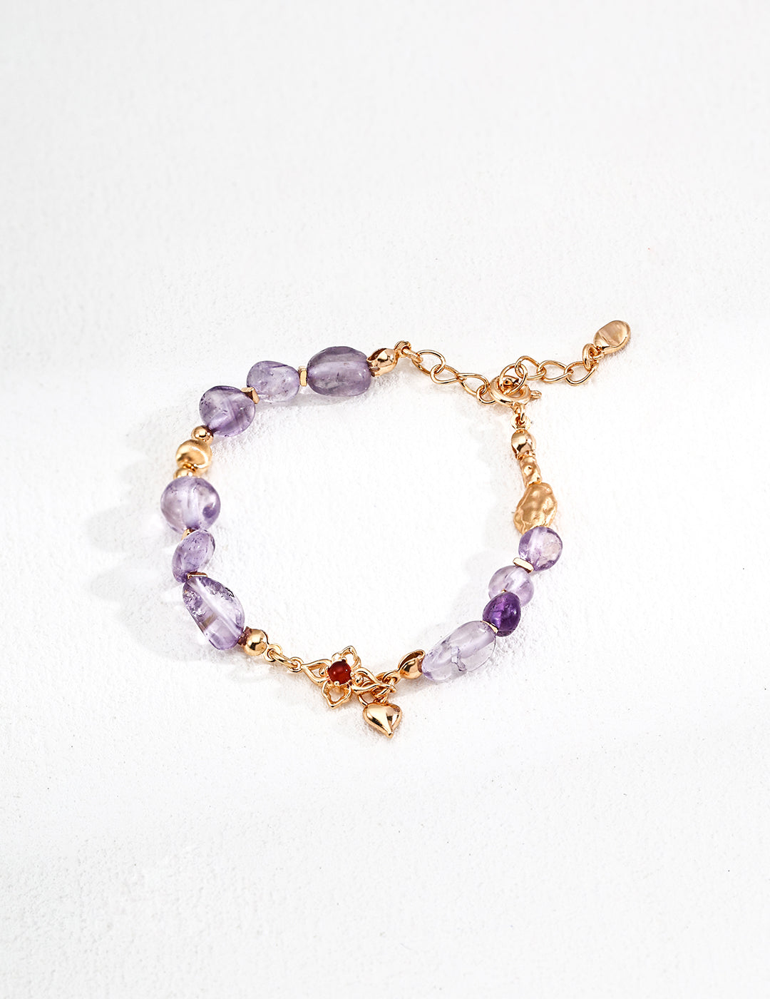 A. Chuan 925 sterling silver amethyst and red agate bracelet — how to choose crystal jewelry by color