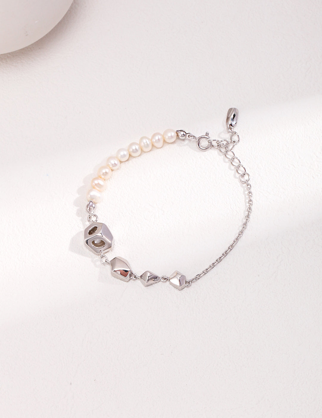 925 Sterling Silver Natural Pearl Bracelet, product view 8