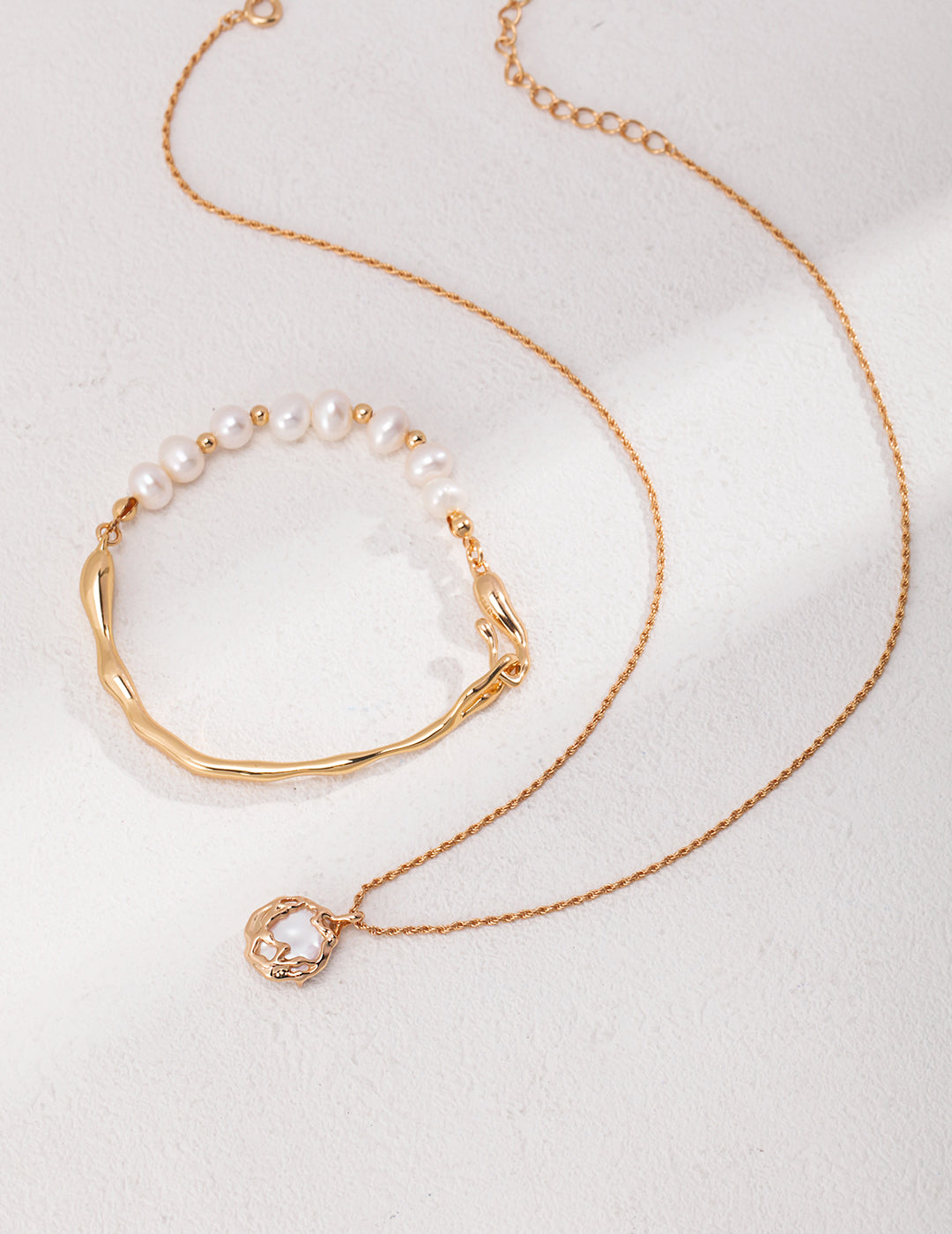 925 Sterling Silver Natural Pearl Necklace, product view 7
