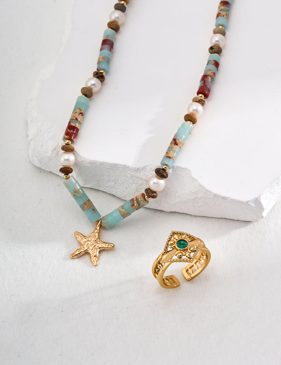 925 Sterling Silver Vintage Shoushan Stone Necklace, product view 7