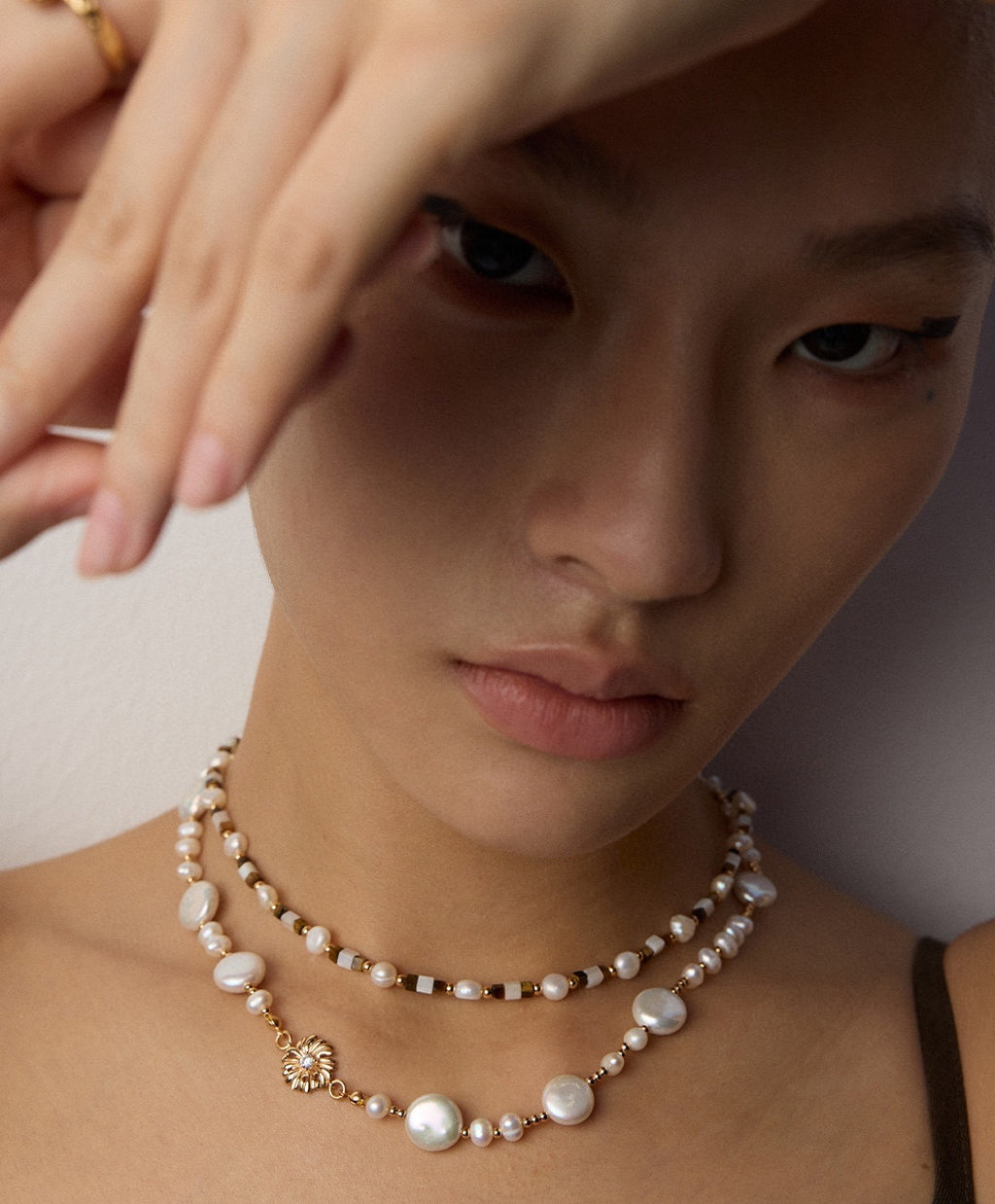 925 Sterling Silver Natural Pearl and Cubic Zirconia Necklace