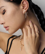 925 Sterling Silver Bow Pearl Drop Earrings