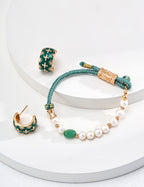 925 Sterling Silver Vintage Enamel and Cubic Zirconia Earrings, product view 8