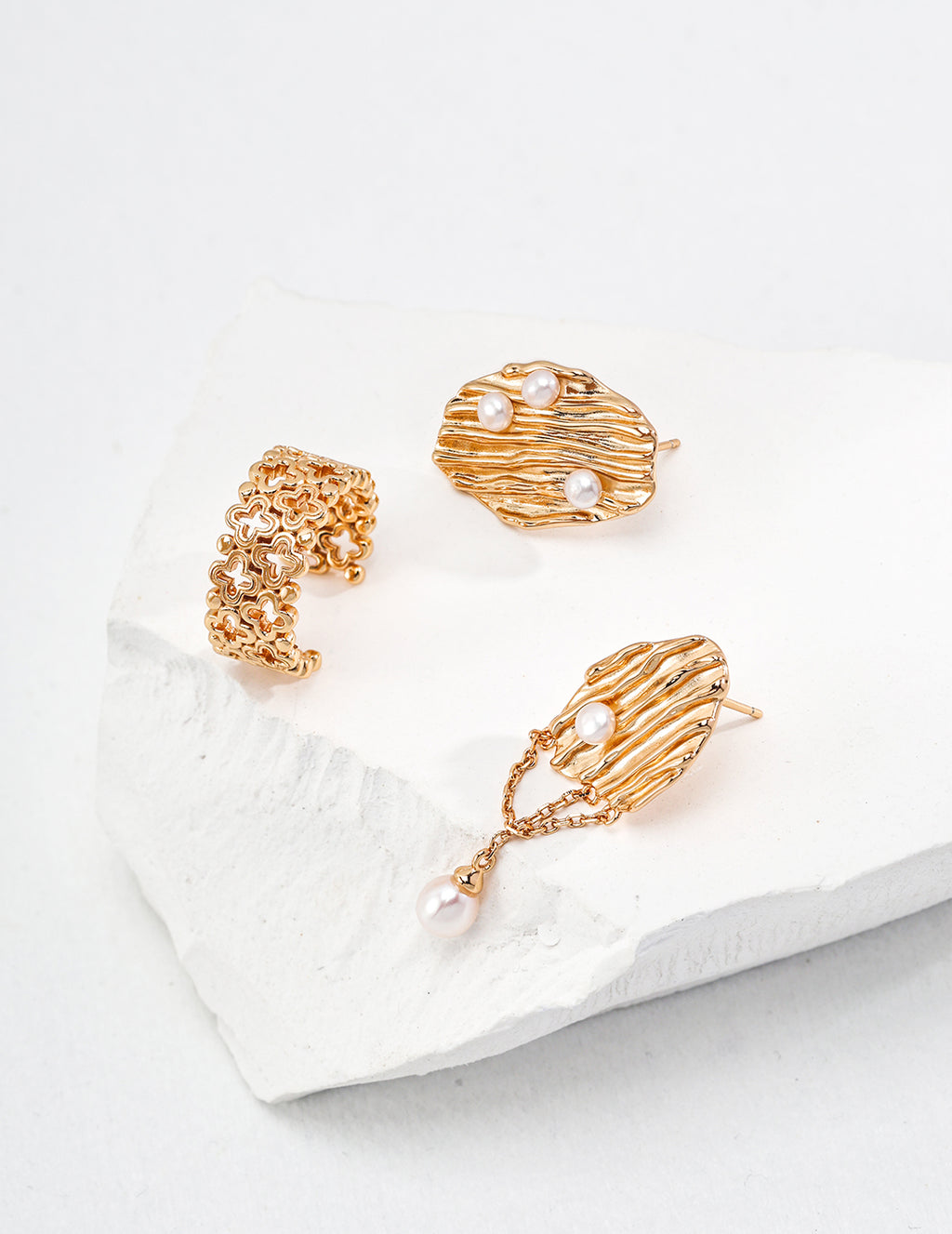 925 Sterling Silver Natural Pearl Earrings, product view 7
