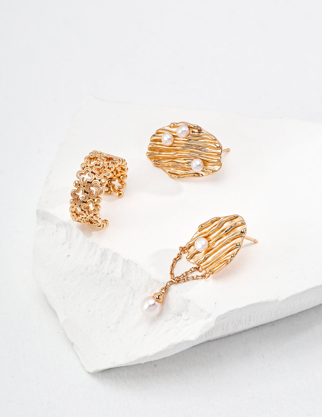 925 Sterling Silver Natural Pearl Earrings, product view 7
