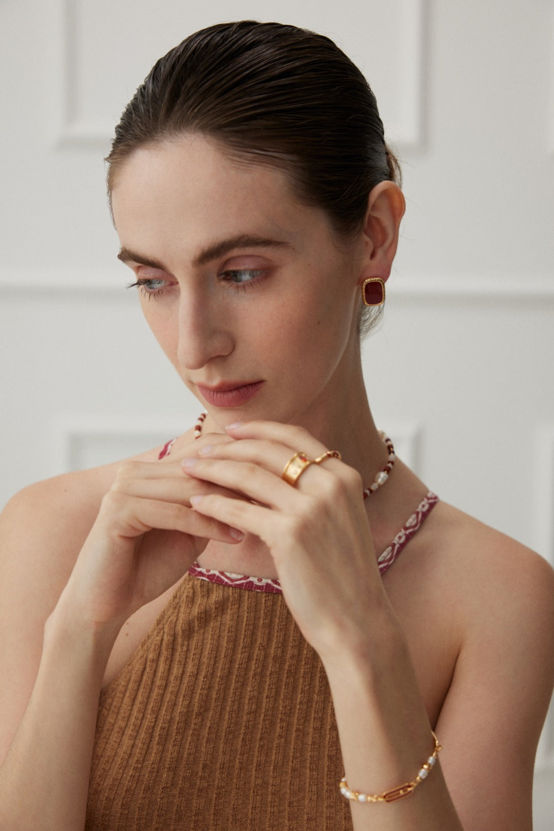 925 Sterling Silver Drip Glaze and Natural Pearl Bracelet, product view 8