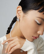 925 Sterling Silver Heart Natural Pearl Earrings, product view 8