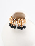925 Sterling Silver Black Agate Earrings, additional product view