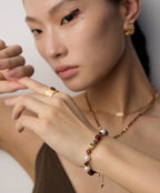 925 Sterling Silver Vintage Natural Pearl, Czech Iridescent Glass and Iridescent Shell Bead Bracelet, product view 9