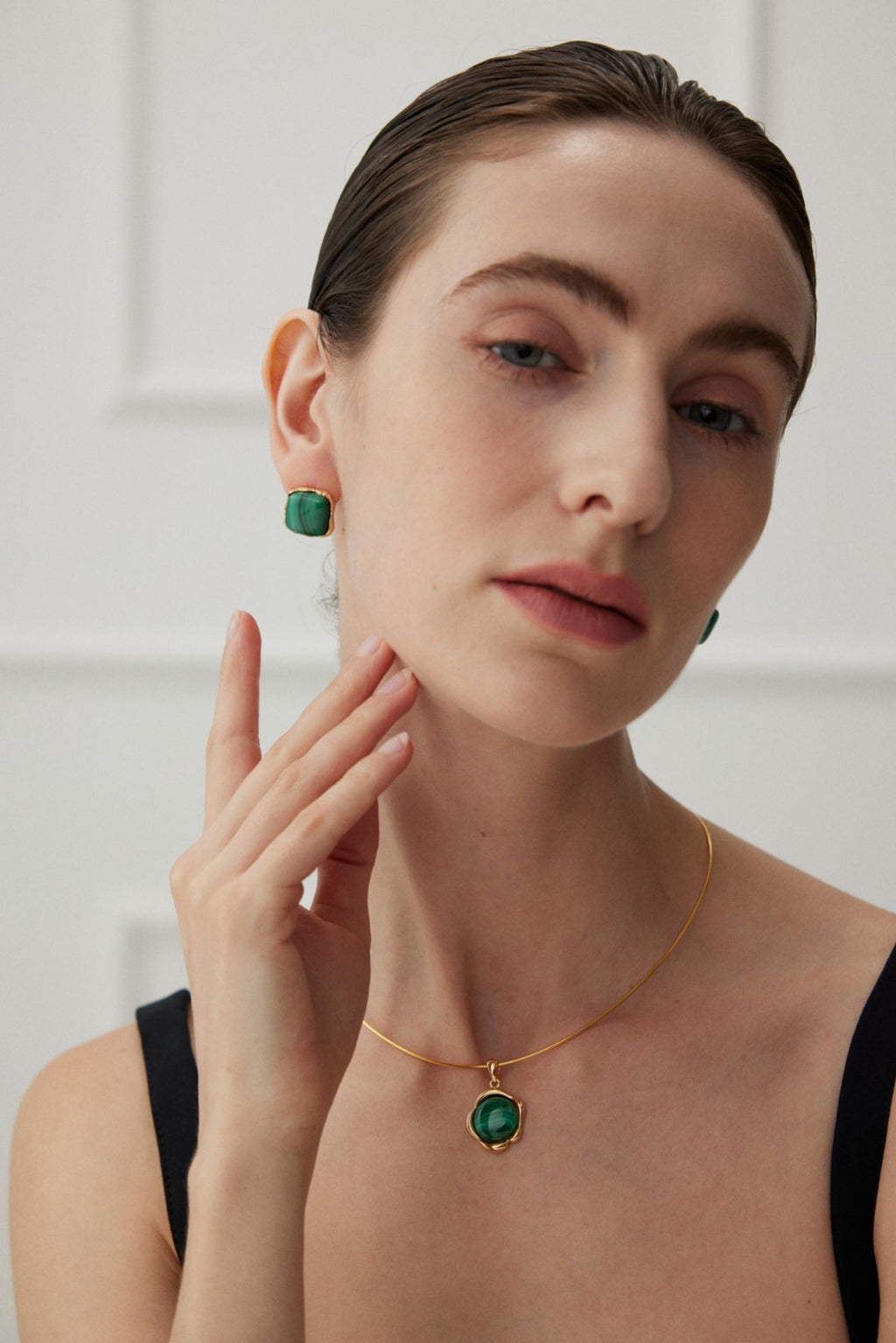 925 Sterling Silver Malachite Earrings, product view 8