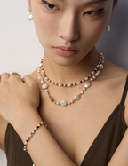 925 Sterling Silver Tiger’s Eye, Pearl and Mother of Pearl Bracelet
