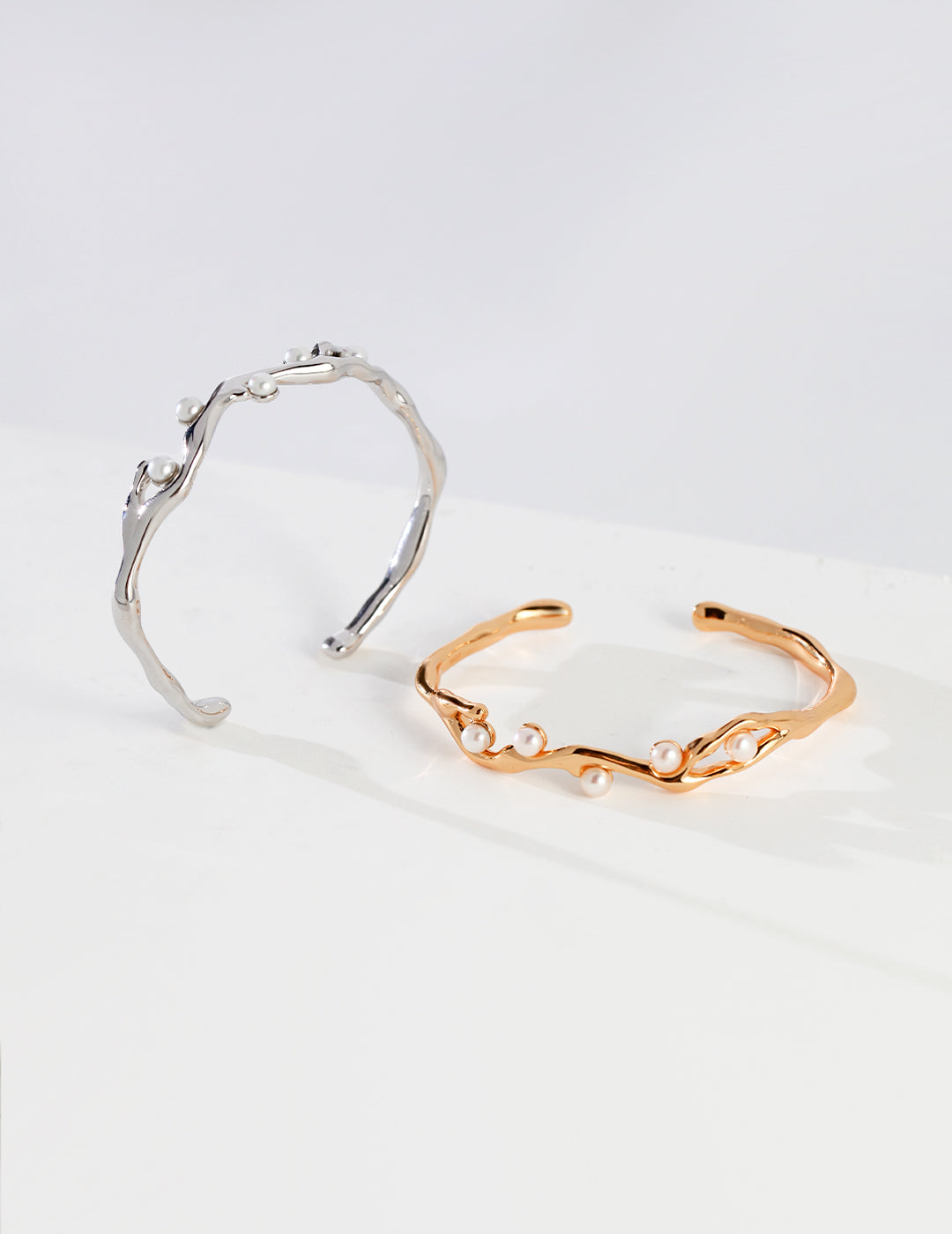 925 Sterling Silver Natural Pearl Bangle, product view 10