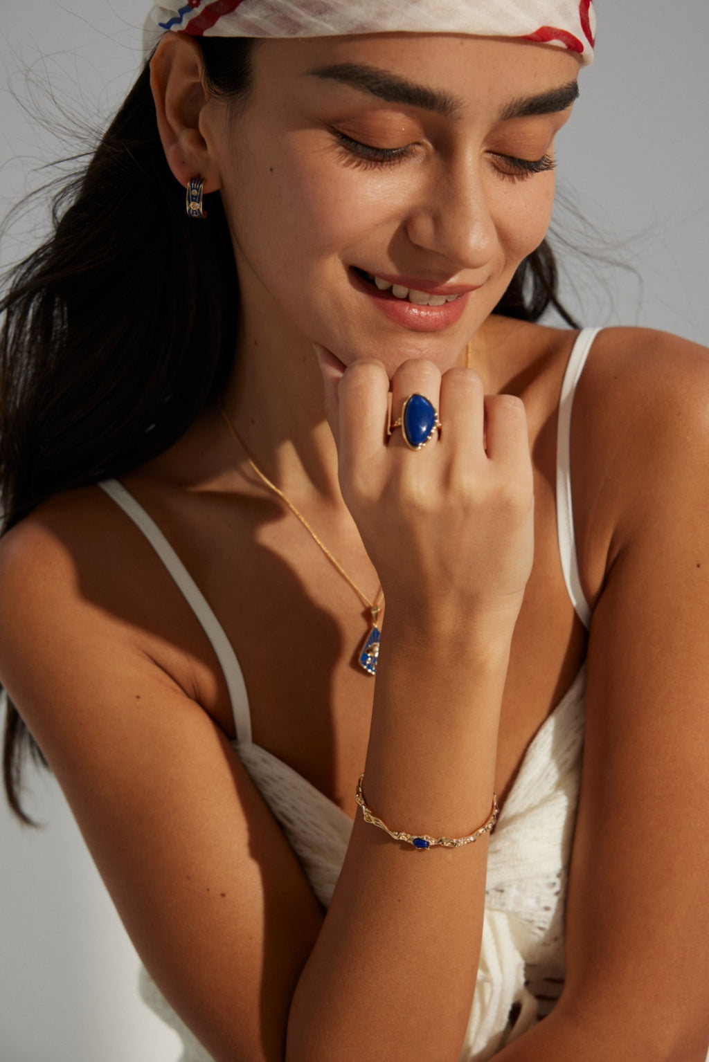 925 Sterling Silver Star Lapis Lazuli Ring, product view 10