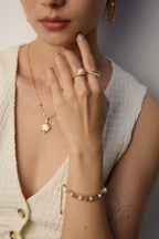 925 Sterling Silver Vintage Natural Pearl Bracelet, product view 8