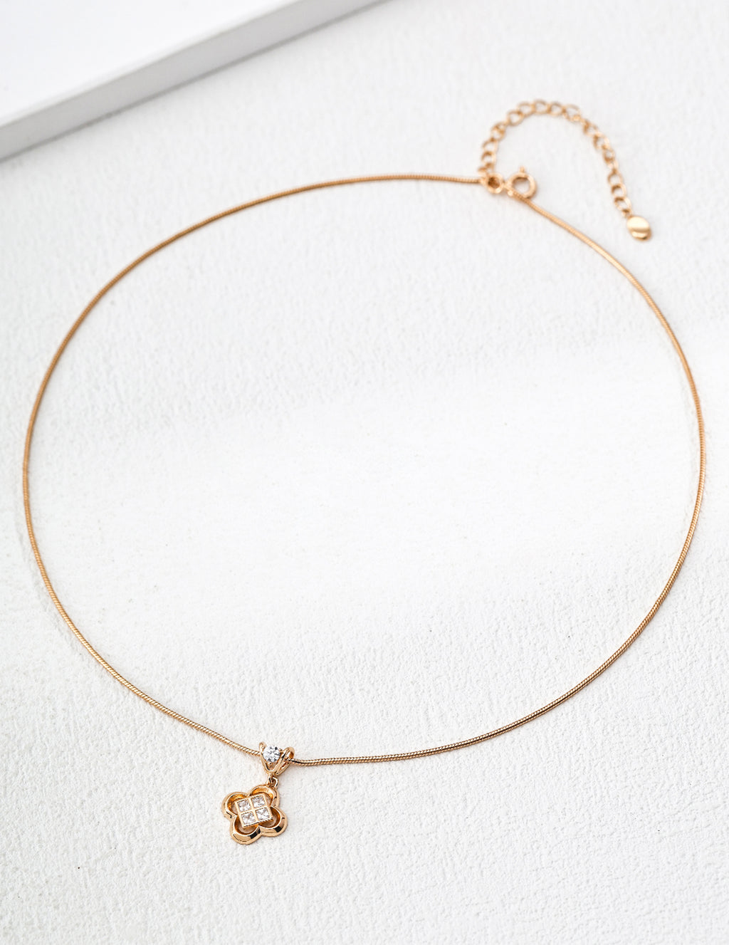 925 Sterling Silver Cubic Zirconia Floral Necklace
