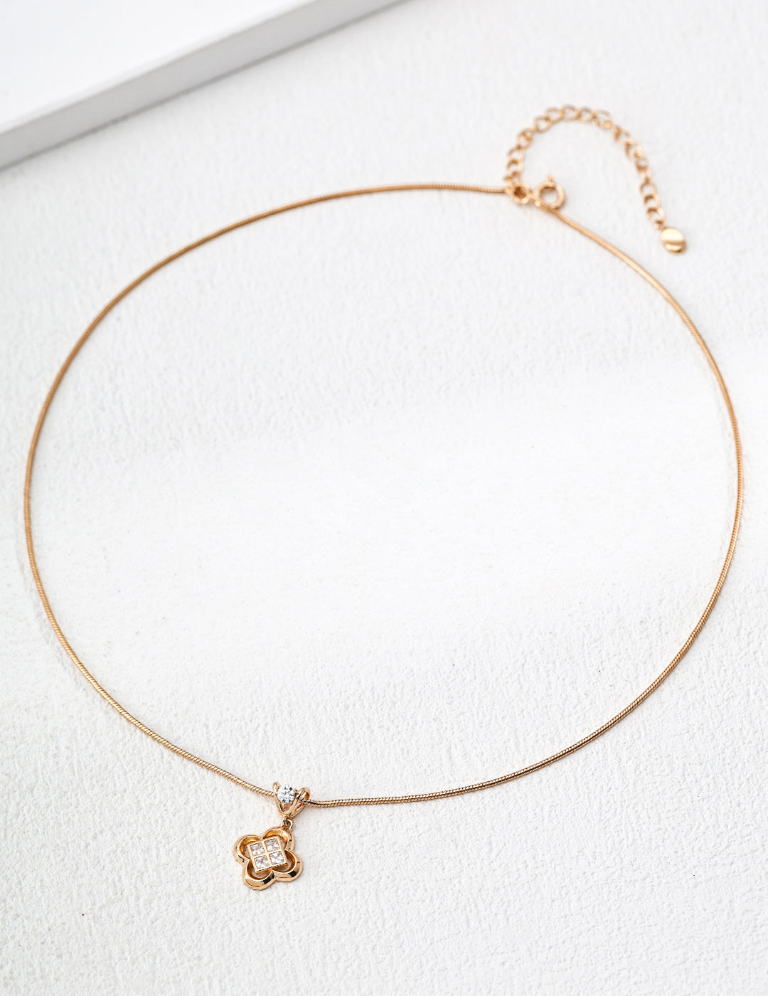 925 Sterling Silver Cubic Zirconia Floral Necklace