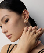 925 Sterling Silver Serpent Coin Stud Earrings detail