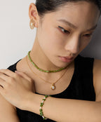 925 Sterling Silver Resin Stone and Natural Pearl Necklace, product view 12