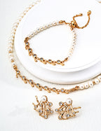 925 Sterling Silver Vintage Natural Pearl and Cubic Zirconia Bracelet, product view 7