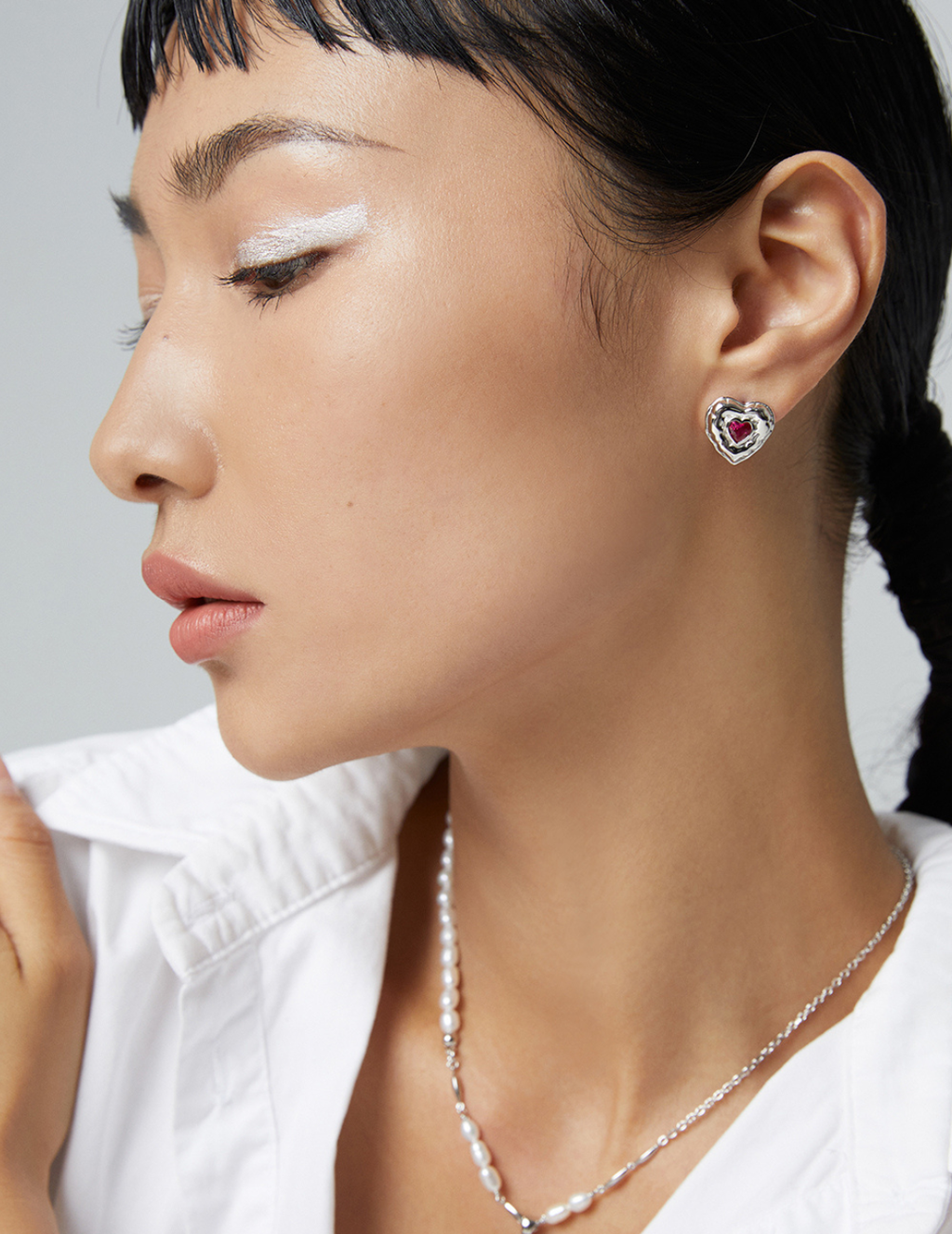 925 sterling silver pendant necklace worn on model