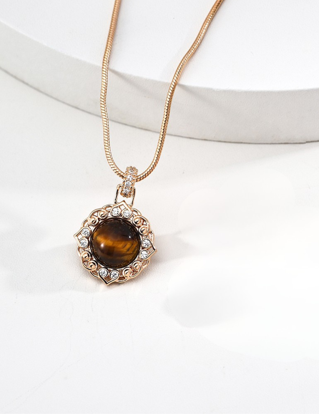 925 sterling silver pendant necklace in tiger's eye