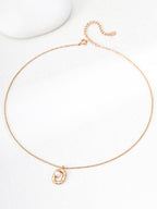 925 Sterling Silver Natural Pearl Circle Pendant Necklace