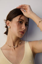 925 Sterling Silver Natural Pearl and Cubic Zirconia Earrings, product view 8