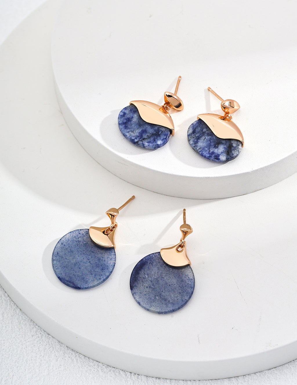 925 Sterling Silver Blue Spot Stone Earrings, product view 7
