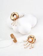 925 Sterling Silver Vintage Natural Pearl Earrings, product view 7