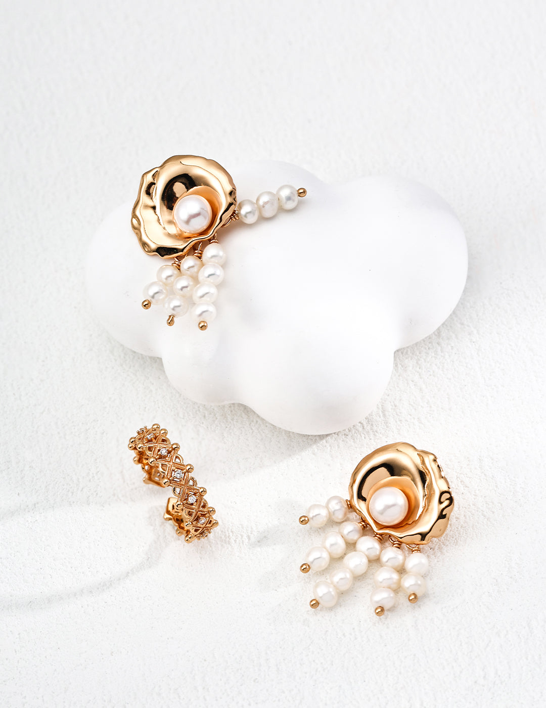 925 Sterling Silver Vintage Natural Pearl Earrings, product view 7