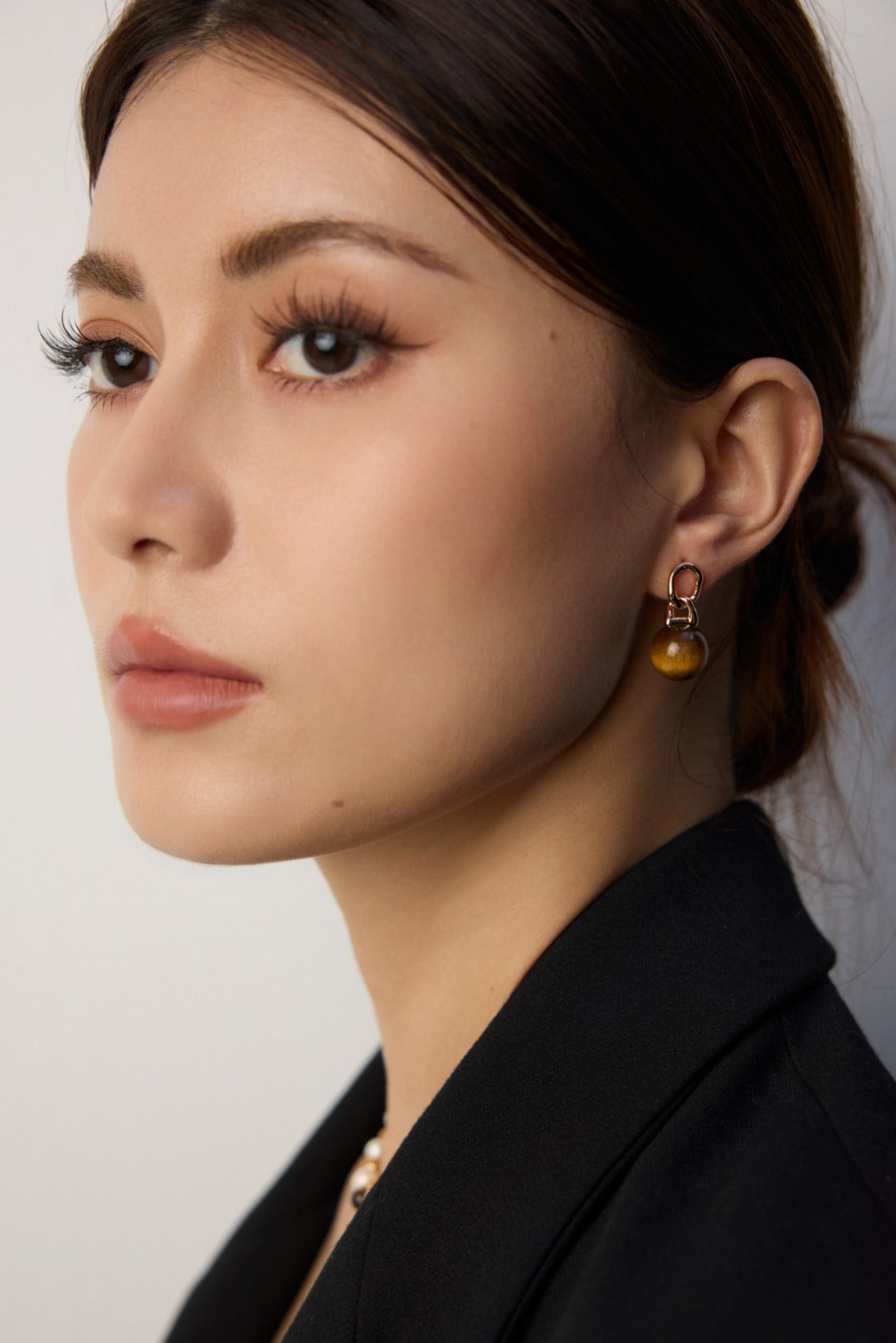 925 Sterling Silver Natural Tiger’s Eye Earrings, product view 7