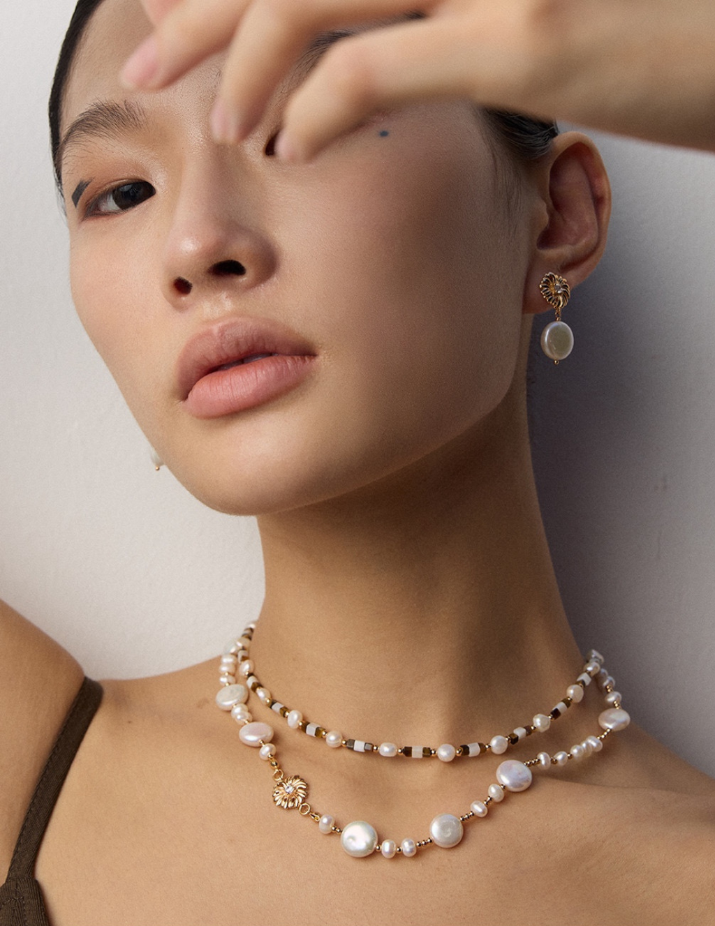 925 Sterling Silver Natural Pearl and Cubic Zirconia Necklace