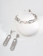 925 Sterling Silver Vintage Natural Pearl Bracelet, product view 9
