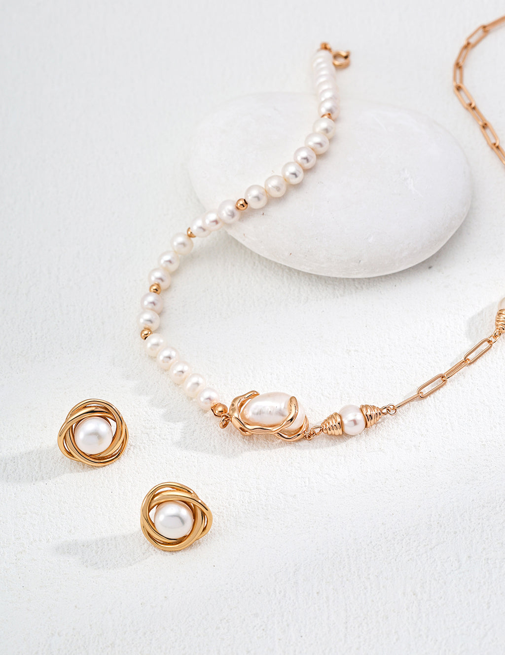 925 Sterling Silver Natural Pearl Earrings, product view 12