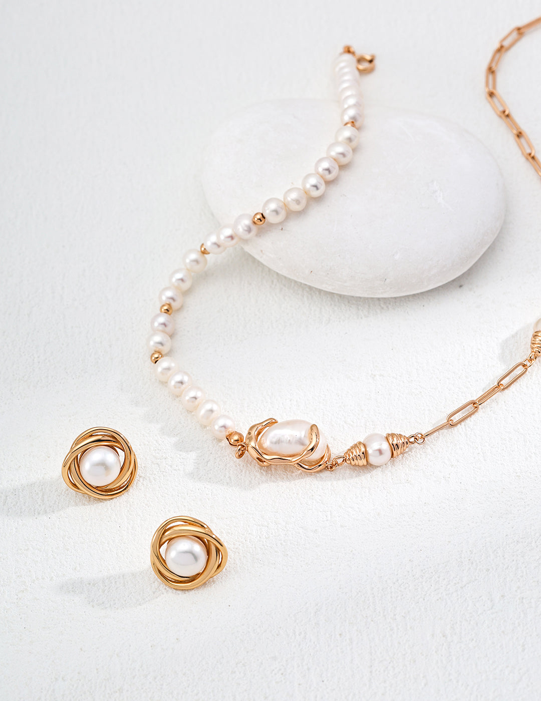 925 Sterling Silver Natural Pearl Earrings, product view 12