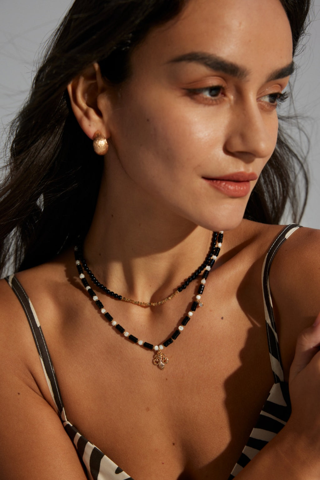 925 Sterling Silver Black Agate Necklace, product view 9