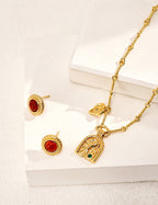 925 Sterling Silver Red Agate Earrings, product view 7