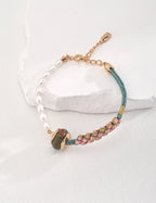 925 Sterling Silver Variscite and Natural Pearl Bracelet, product view 8