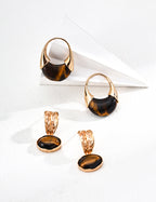 925 Sterling Silver Vintage Tiger’s Eye Earrings, additional product view