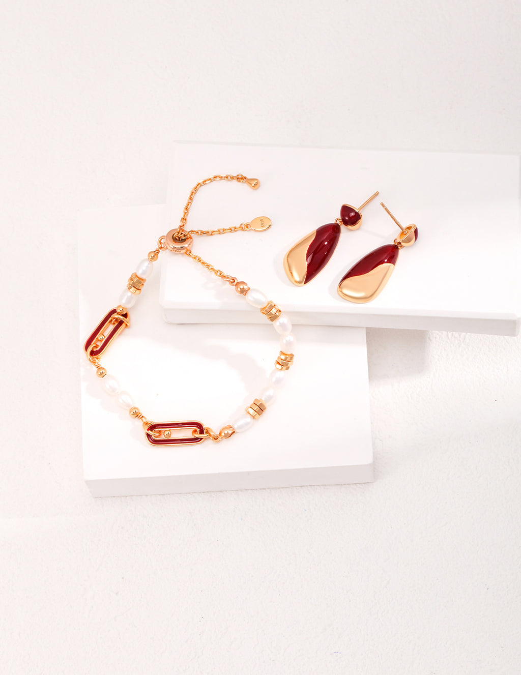 925 Sterling Silver Drip Glaze and Natural Pearl Bracelet, product view 7