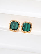 925 Sterling Silver Malachite and Cubic Zirconia Necklace, product view 7