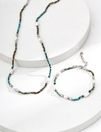 925 Sterling Silver Vintage Lapis Lazuli, Natural Pearl and Turquoise Bracelet, product view 13