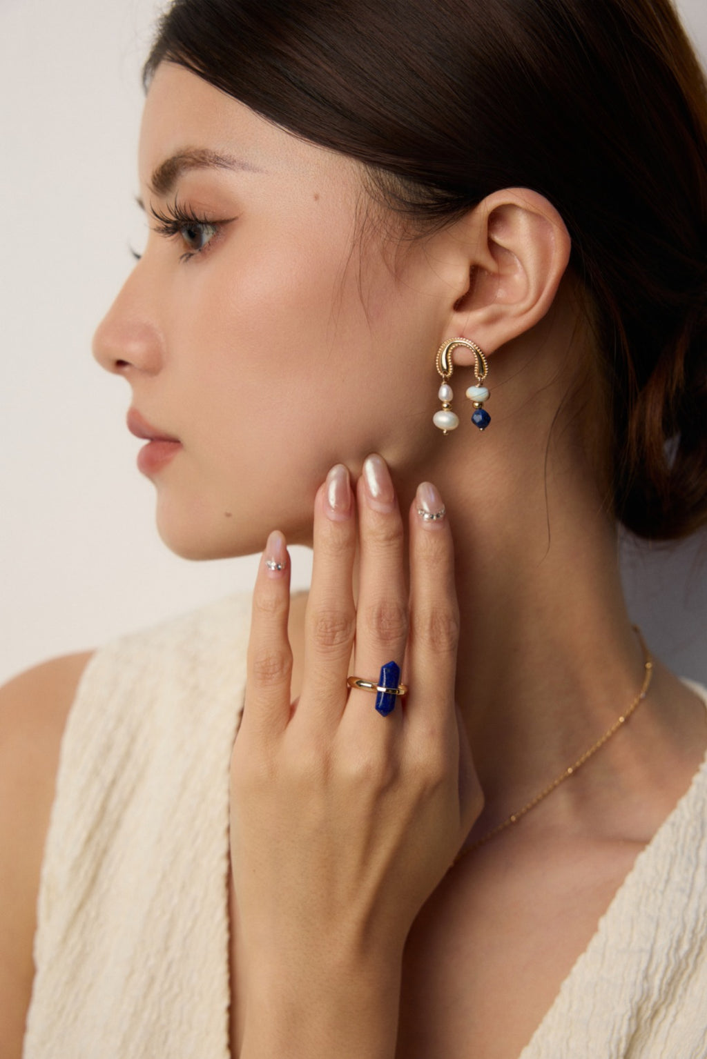925 Sterling Silver Natural Lapis Lazuli Ring, product view 8