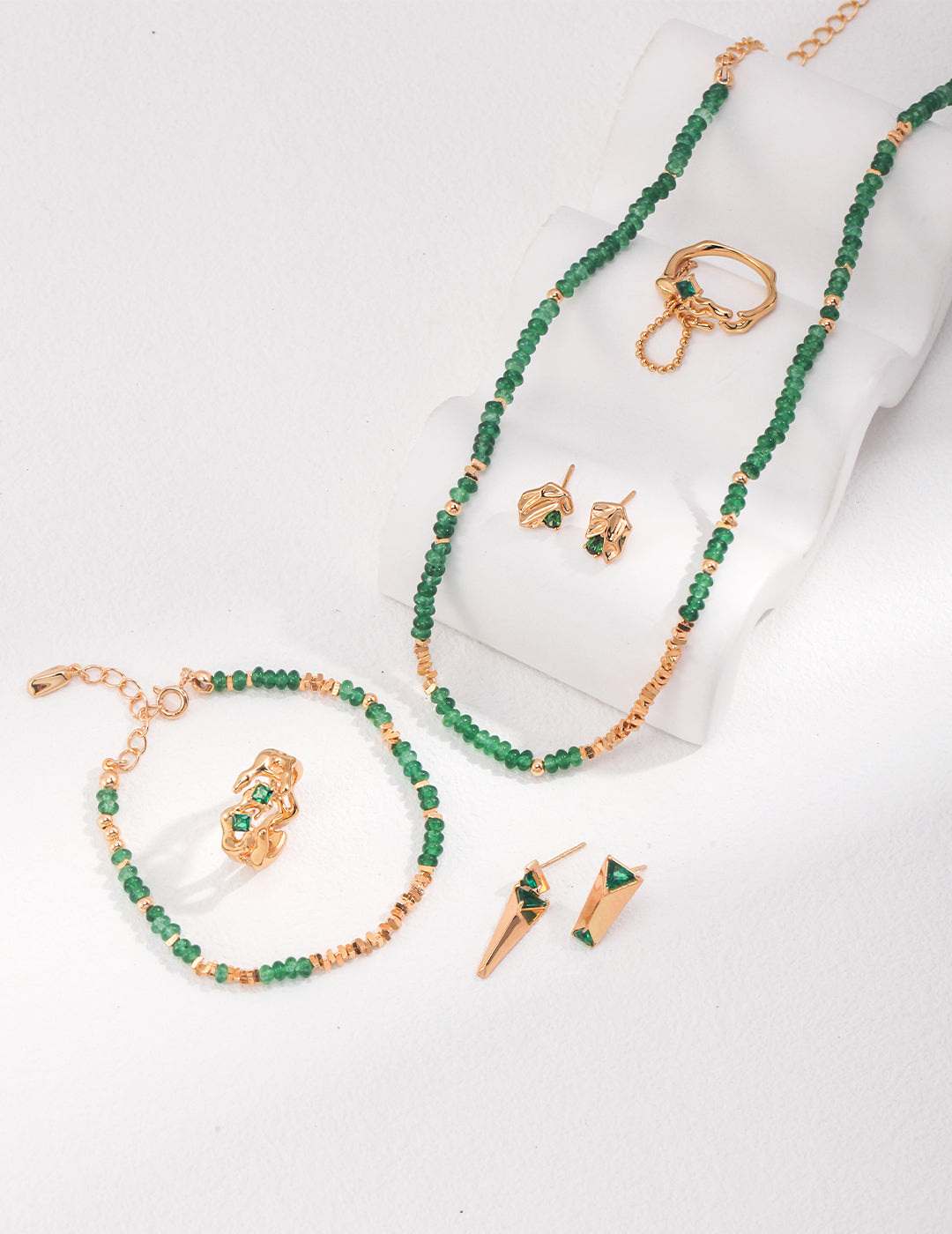 925 Sterling Silver Synthetic Emerald Bracelet, product view 8