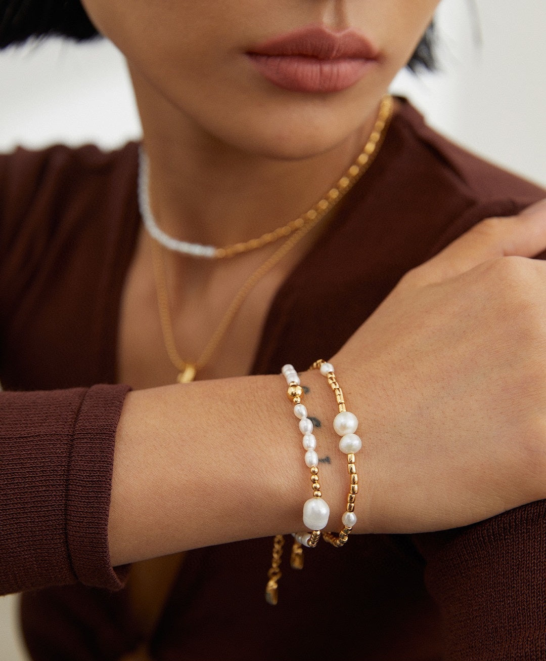 925 Sterling Silver Natural Pearl Bracelet, product view 7