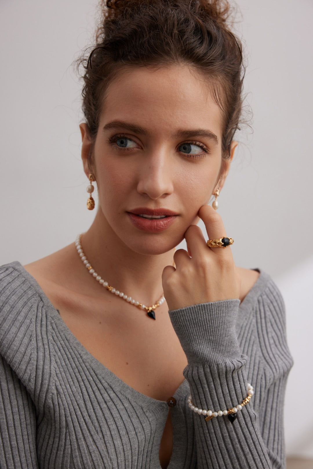 925 Sterling Silver Natural Pearl Earrings, product view 7