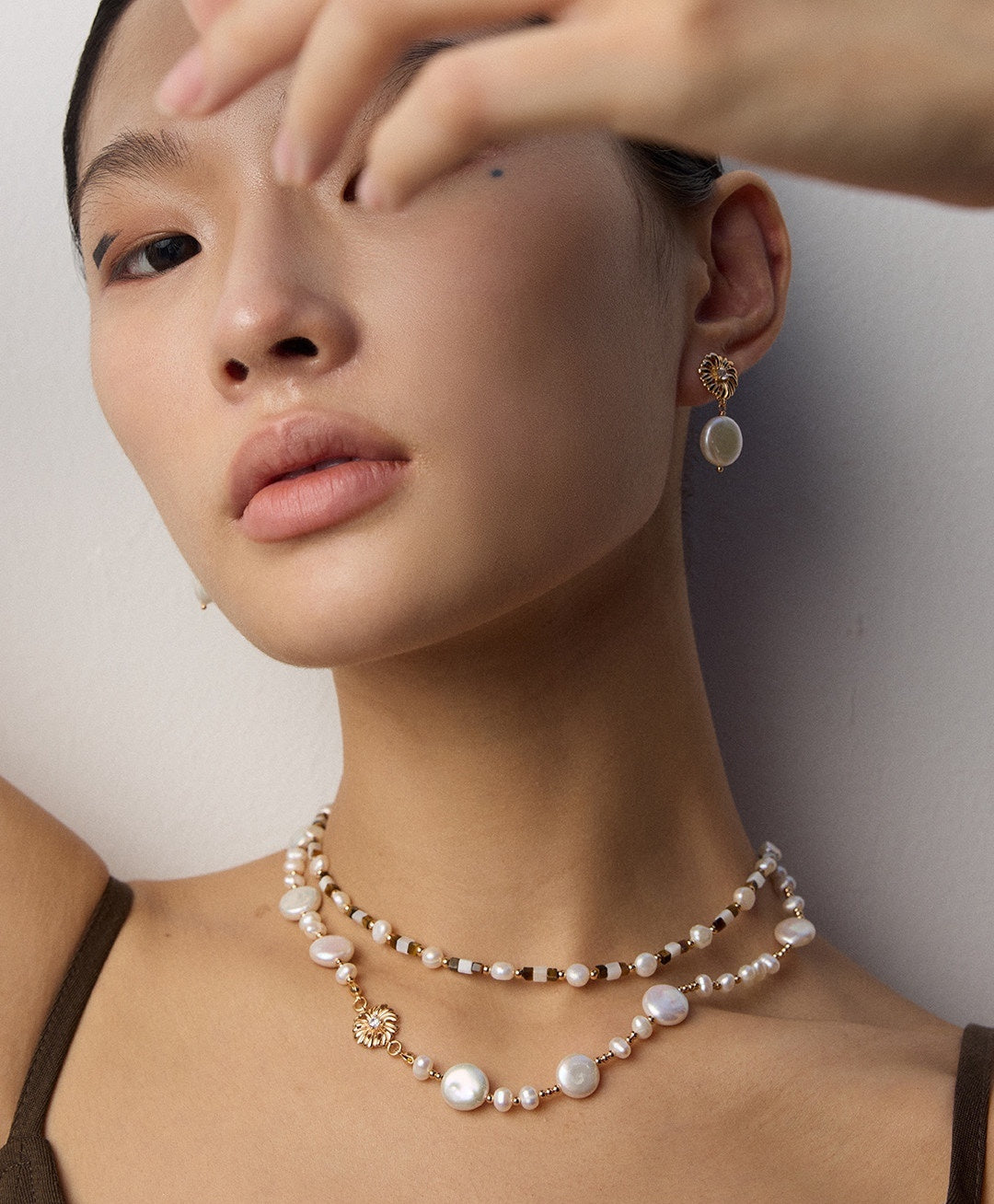 925 Sterling Silver Natural Pearl and Cubic Zirconia Necklace