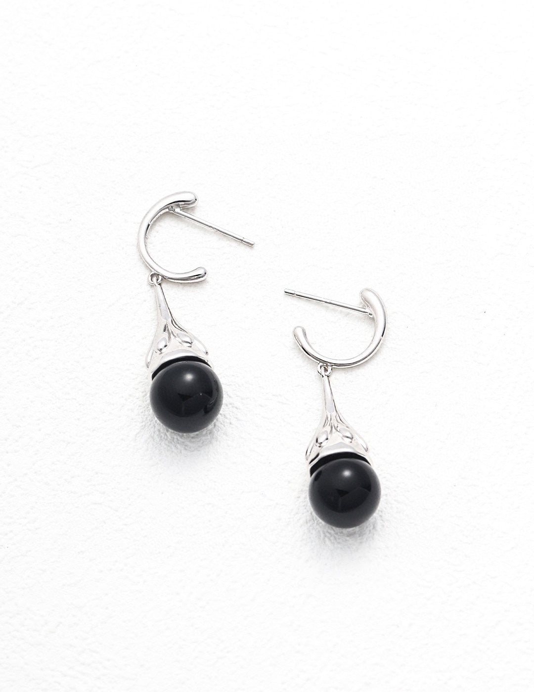 925 Sterling Silver Black Agate and Tiger’s Eye Earrings, product view 7