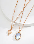 925 Sterling Silver Mabe Pearl Necklace, product view 7