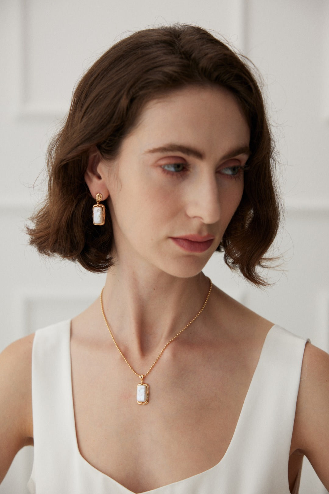 925 Sterling Silver Pearl Station Necklace, product view 8